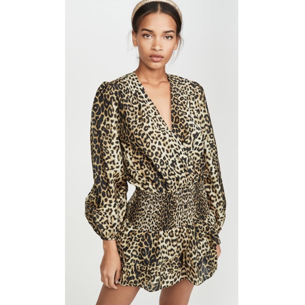 Veronica Beard Kyance Smock leopard coverup dress